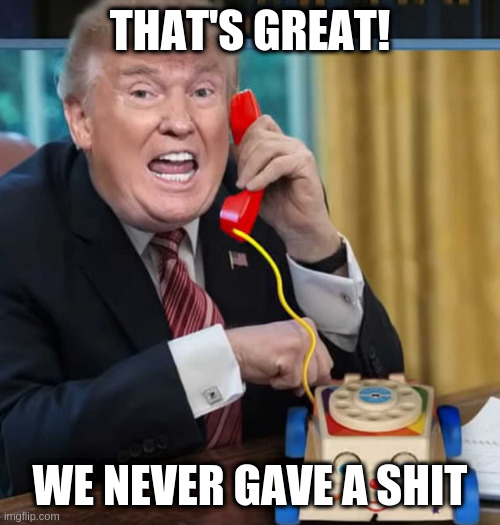 When Biden does something good | THAT'S GREAT! WE NEVER GAVE A SHIT | image tagged in i'm the president,rumpt | made w/ Imgflip meme maker