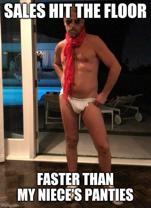 SALES HIT THE FLOOR FASTER THAN MY NIECE'S PANTIES | made w/ Imgflip meme maker