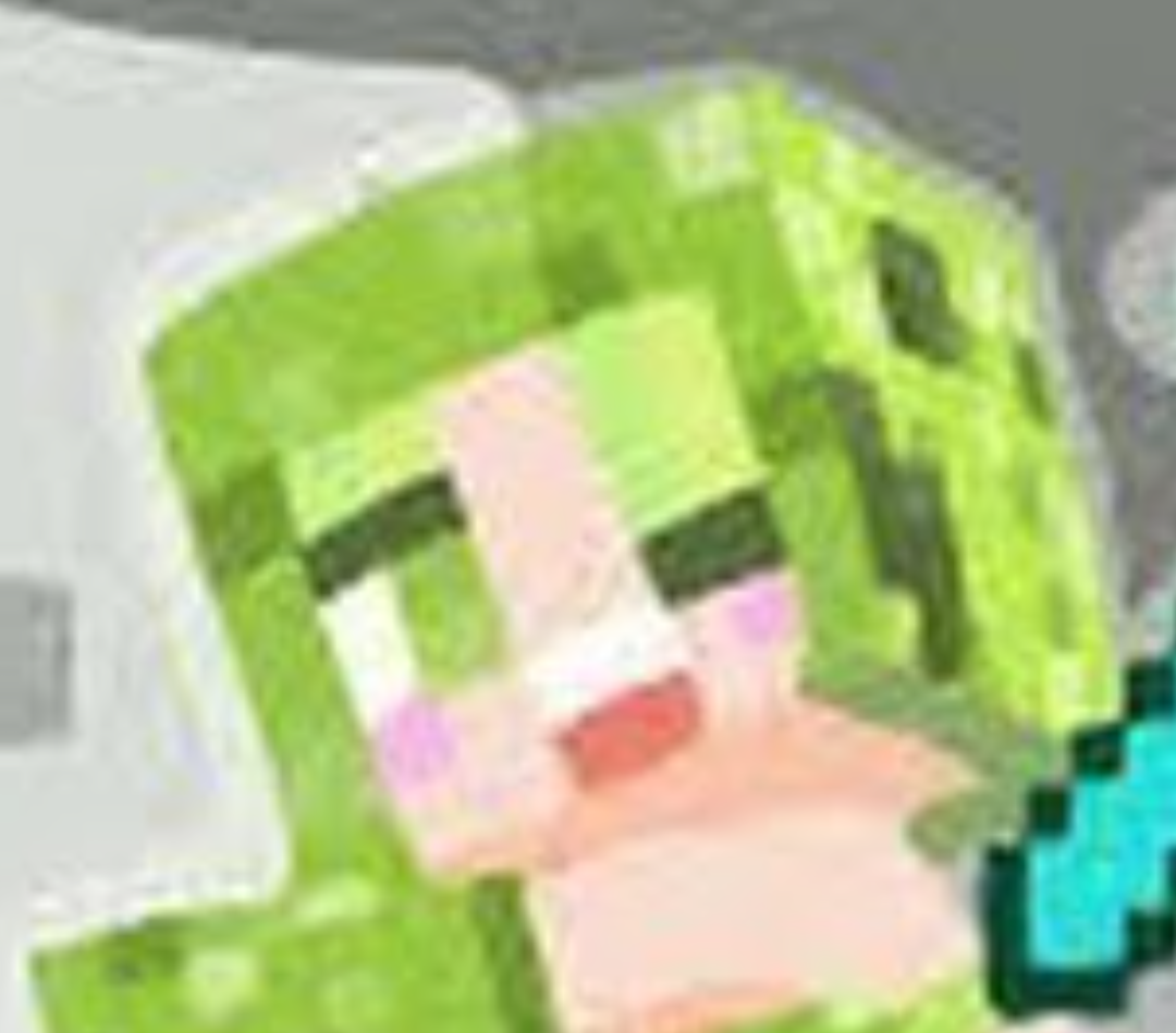 High Quality Minecraft green hair student Blank Meme Template