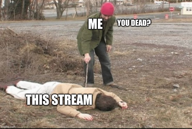 you dead ? | YOU DEAD? ME; THIS STREAM | image tagged in you dead | made w/ Imgflip meme maker