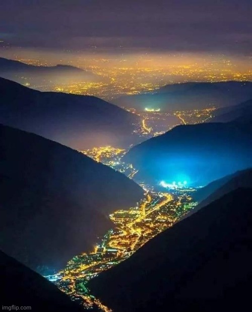 Valley of lights, Italy | image tagged in italy,beauty,city,lights | made w/ Imgflip meme maker