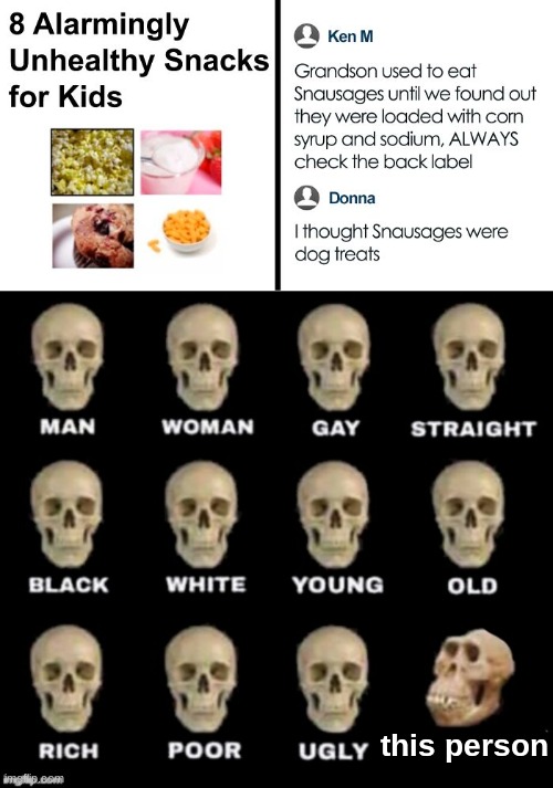 this person | image tagged in idiot skull | made w/ Imgflip meme maker