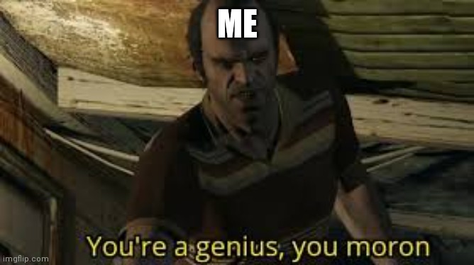 youre a genius you moron | ME | image tagged in youre a genius you moron | made w/ Imgflip meme maker