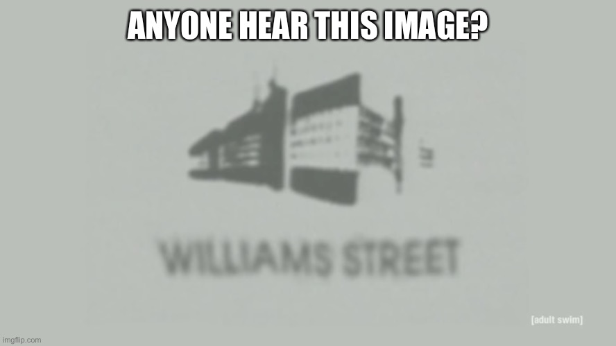 Williams Street | ANYONE HEAR THIS IMAGE? | image tagged in williams street | made w/ Imgflip meme maker