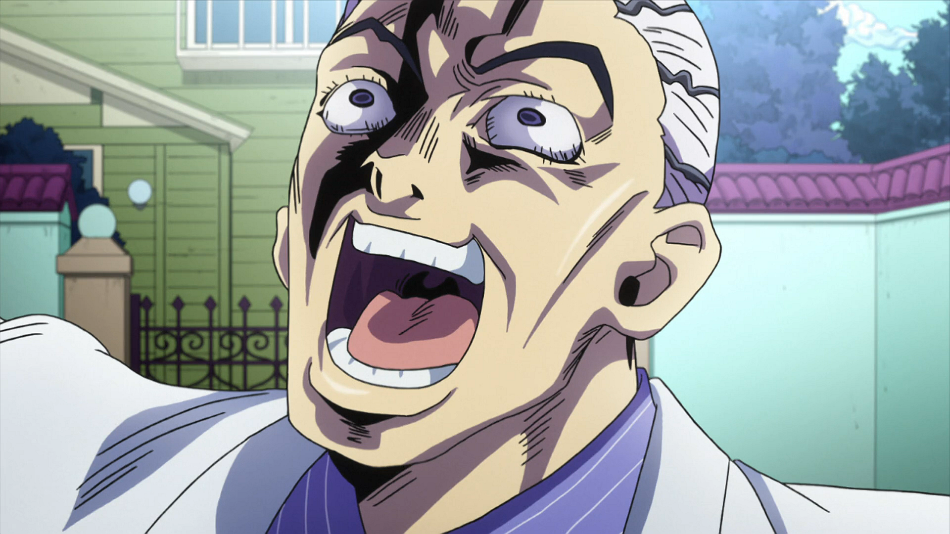 JoJo's Bizarre Adventure Yoshikage Kira laughing Blank Meme Template