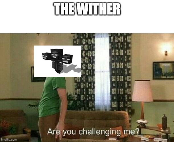 Are you challenging me? | THE WITHER | image tagged in are you challenging me | made w/ Imgflip meme maker
