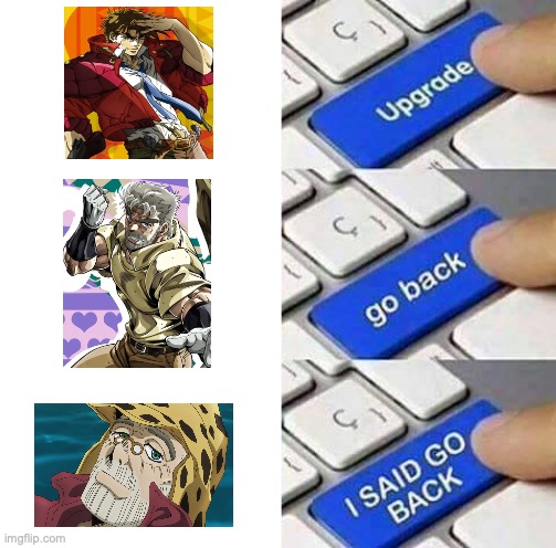 We all grow old eventually..... | image tagged in i said go back,upgrade go back,jojo's bizarre adventure,shitpost | made w/ Imgflip meme maker