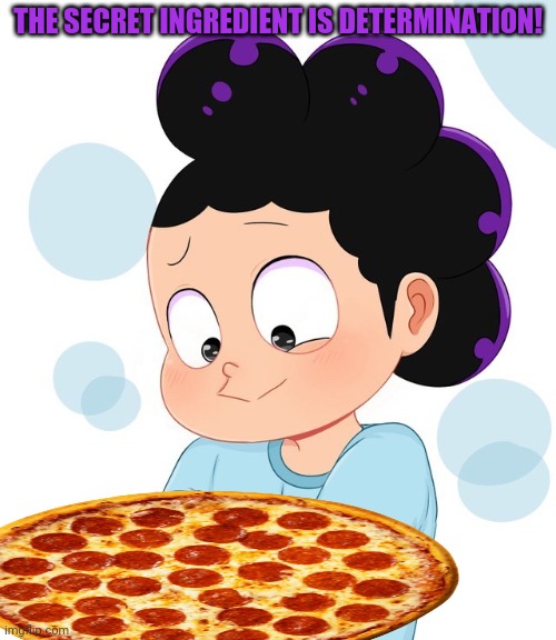 Mineta the cute grape boi | THE SECRET INGREDIENT IS DETERMINATION! | image tagged in mineta the cute grape boi | made w/ Imgflip meme maker