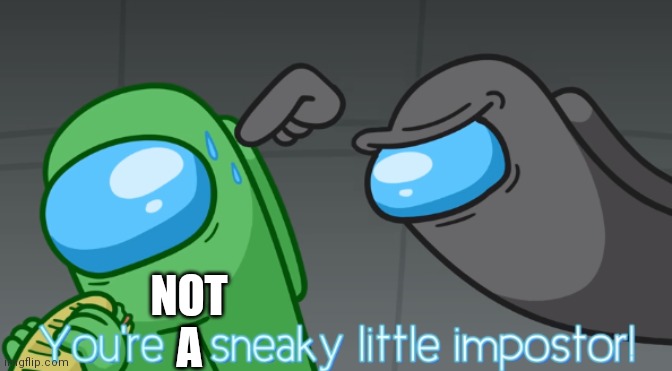 You're a sneaky little imposter | NOT A | image tagged in you're a sneaky little imposter | made w/ Imgflip meme maker