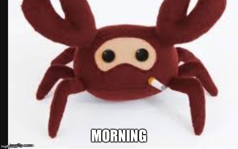 Spycrab | MORNING | image tagged in spycrab | made w/ Imgflip meme maker