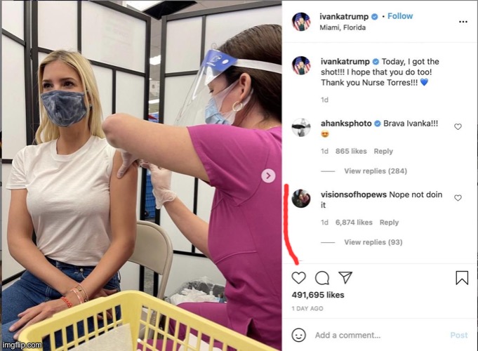 Ivanka Trump vaccinated | image tagged in ivanka trump vaccinated | made w/ Imgflip meme maker