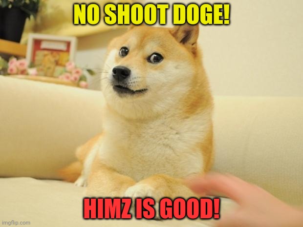 Doge 2 Meme | NO SHOOT DOGE! HIMZ IS GOOD! | image tagged in memes,doge 2 | made w/ Imgflip meme maker