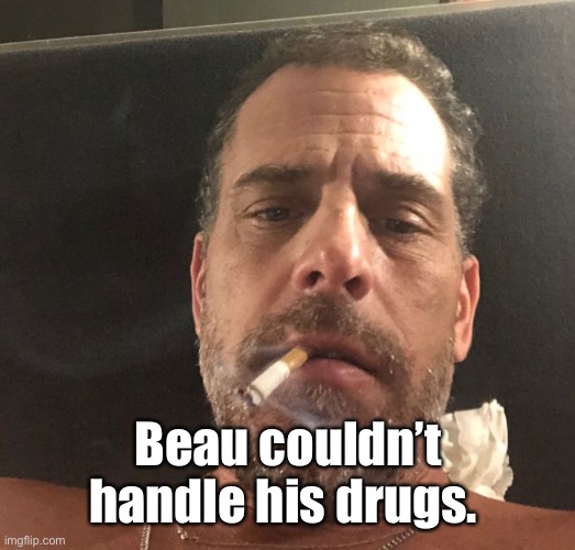 Hunter Biden | Beau couldn’t handle his drugs. | image tagged in hunter biden | made w/ Imgflip meme maker