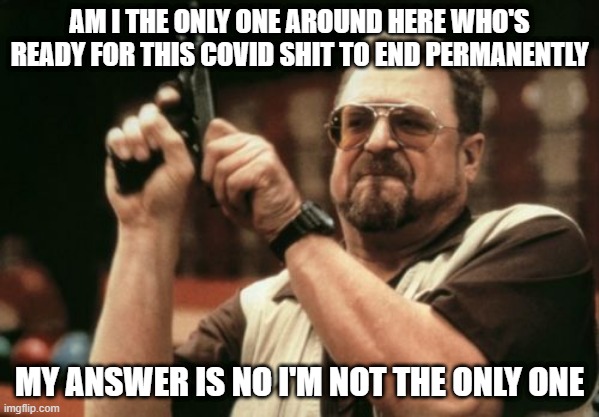 Am I The Only One Around Here Meme | AM I THE ONLY ONE AROUND HERE WHO'S READY FOR THIS COVID SHIT TO END PERMANENTLY; MY ANSWER IS NO I'M NOT THE ONLY ONE | image tagged in memes,am i the only one around here,coronavirus meme,covid-19 | made w/ Imgflip meme maker