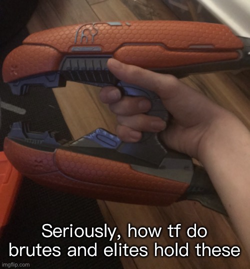 Seriously, how tf do brutes and elites hold these | made w/ Imgflip meme maker