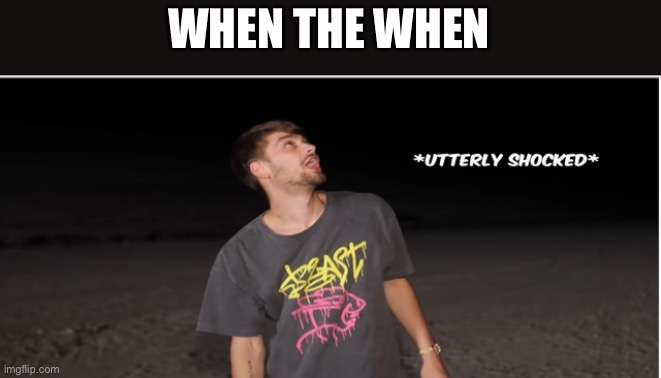 Utterly shocked | WHEN THE WHEN | image tagged in utterly shocked | made w/ Imgflip meme maker