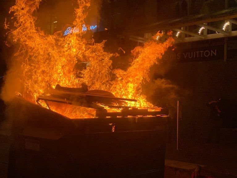 Rioters set Portland ablaze Blank Meme Template