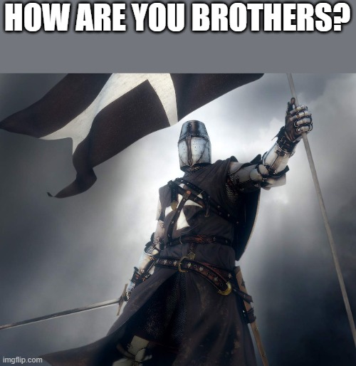 Templar | HOW ARE YOU BROTHERS? | image tagged in templar | made w/ Imgflip meme maker