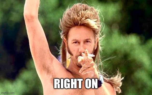 Joe Dirt right on | RIGHT ON | image tagged in joe dirt right on | made w/ Imgflip meme maker