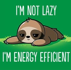 Sloth I’m not lazy I’m energy efficient Blank Meme Template