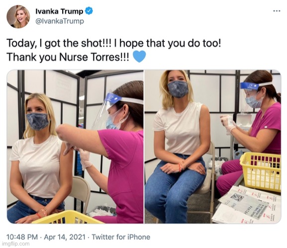 Ivanka Trump vaccinated | image tagged in ivanka trump vaccinated | made w/ Imgflip meme maker