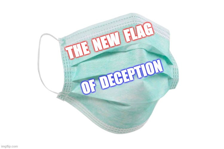 flag | THE  NEW  FLAG; OF  DECEPTION | image tagged in face mask | made w/ Imgflip meme maker