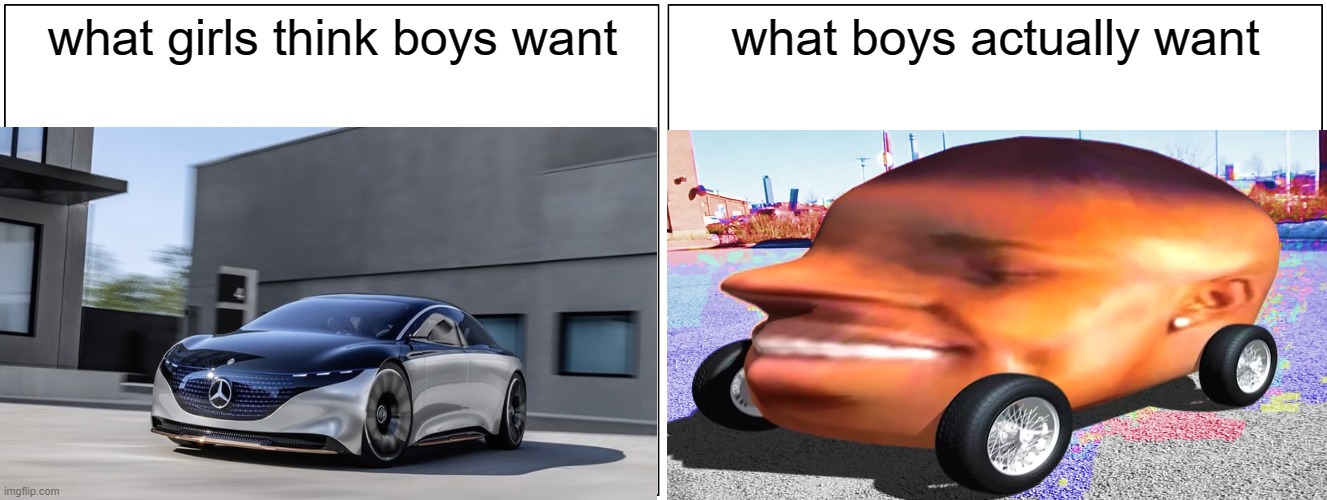 Letsssssssss Gooooooooooooooooooooo | what girls think boys want; what boys actually want | image tagged in memes,blank comic panel 2x1 | made w/ Imgflip meme maker