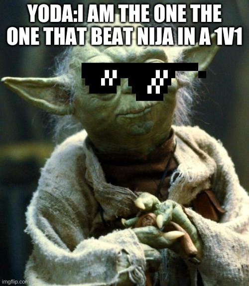 Star Wars Yoda | YODA:I AM THE ONE THE ONE THAT BEAT NIJA IN A 1V1 | image tagged in memes,star wars yoda | made w/ Imgflip meme maker