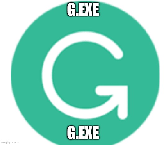 G | G.EXE; G.EXE | image tagged in grammarly,g | made w/ Imgflip meme maker