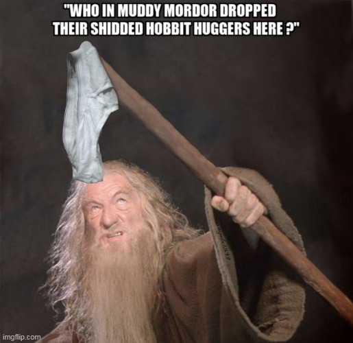 image tagged in gandalf,lord of the rings,underwear,briefs,hobbits,wizard | made w/ Imgflip meme maker