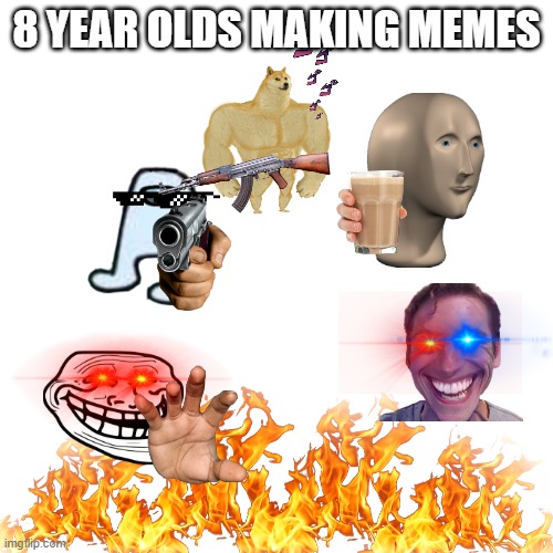 Blank Transparent Square | 8 YEAR OLDS MAKING MEMES | image tagged in memes,blank transparent square,8 yr | made w/ Imgflip meme maker