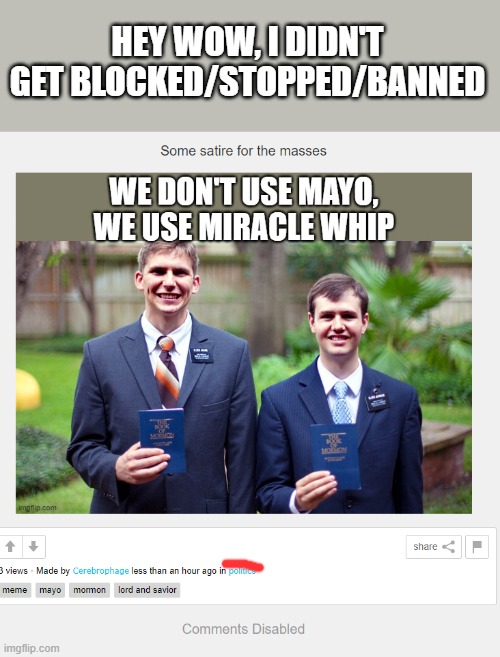 Error404: Snowflakes not found. | HEY WOW, I DIDN'T GET BLOCKED/STOPPED/BANNED | image tagged in memes,satire,mayo | made w/ Imgflip meme maker