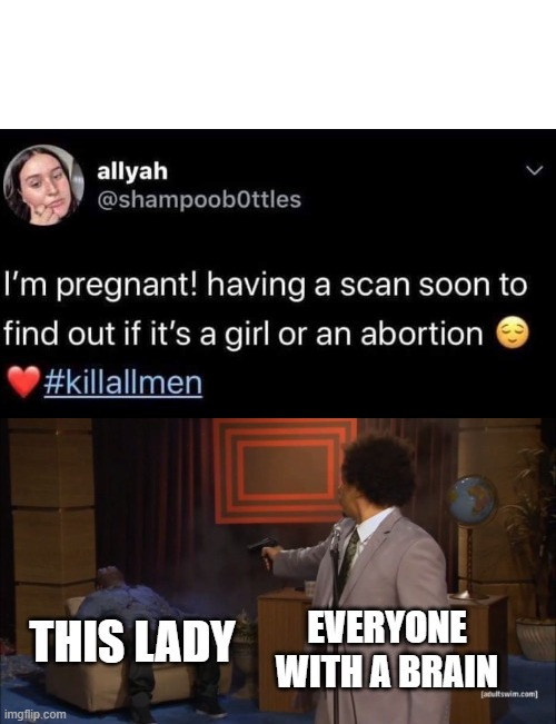 SOMEONE KILL THIS LADY | image tagged in blank white template | made w/ Imgflip meme maker