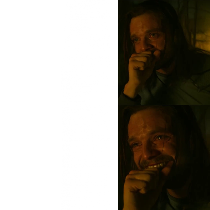 Bucky Barnes Cry vs Laugh Blank Meme Template