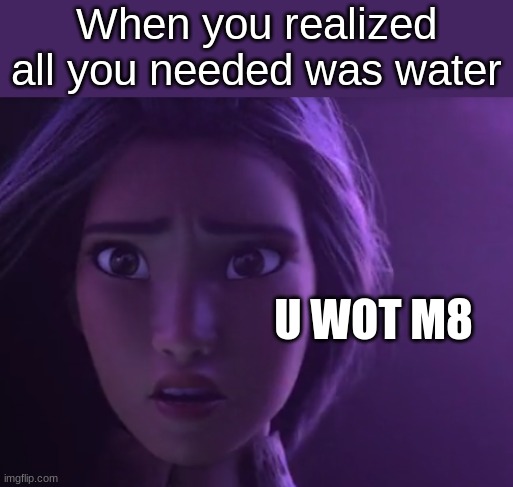 they wasted their time | When you realized all you needed was water; U WOT M8 | made w/ Imgflip meme maker