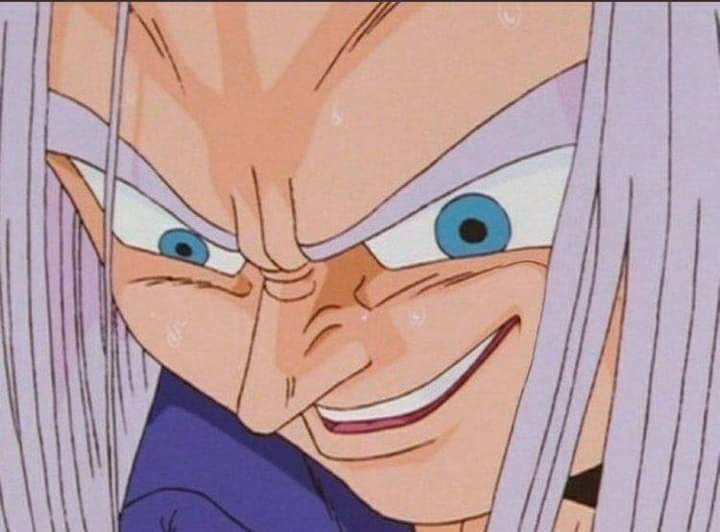 High Quality DBZ Future Trunks derp face Blank Meme Template