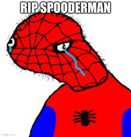 rip spooderman | RIP SPOODERMAN | image tagged in spooderman,dead meme | made w/ Imgflip meme maker