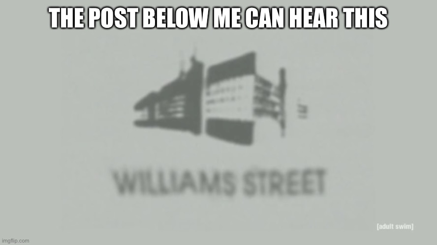 Williams Street | THE POST BELOW ME CAN HEAR THIS | image tagged in williams street | made w/ Imgflip meme maker