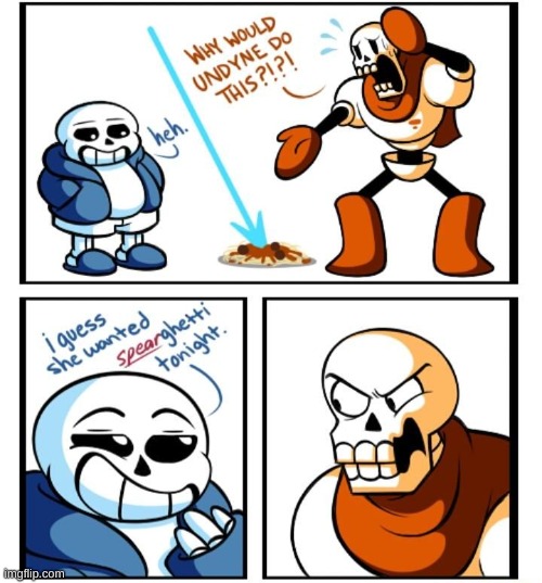 ._. | image tagged in memes,undertale,puns,spaghetti | made w/ Imgflip meme maker