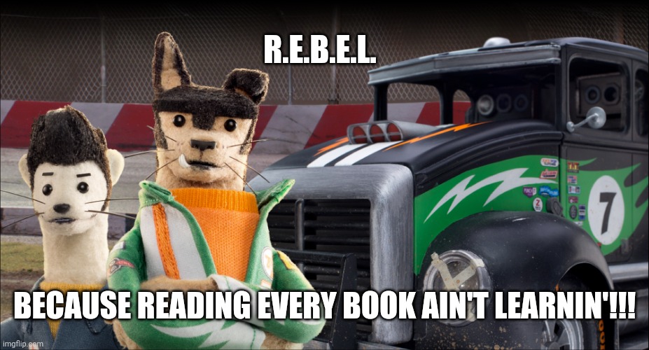 Buddy Thunderstruck - Rebel | R.E.B.E.L. BECAUSE READING EVERY BOOK AIN'T LEARNIN'!!! | image tagged in buddy thunderstruck,legendary,awesome,rebel,thunder,cancel culture | made w/ Imgflip meme maker