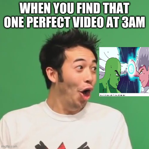pog hog | WHEN YOU FIND THAT ONE PERFECT VIDEO AT 3AM | image tagged in pogchamp | made w/ Imgflip meme maker