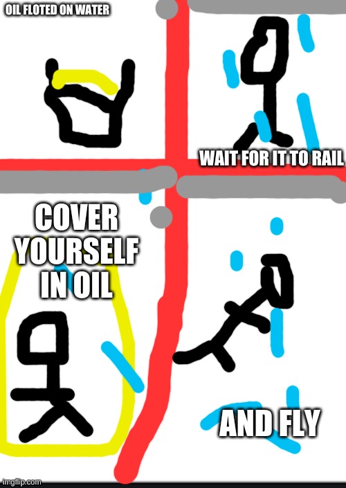 Troll | OIL FLOTED ON WATER; WAIT FOR IT TO RAIL; COVER YOURSELF IN OIL; AND FLY | image tagged in aaaaand its gone | made w/ Imgflip meme maker