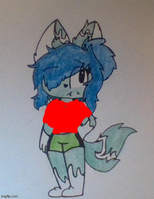 my attempt of giving my only furry OC new clothes with imgflip paint! | made w/ Imgflip meme maker