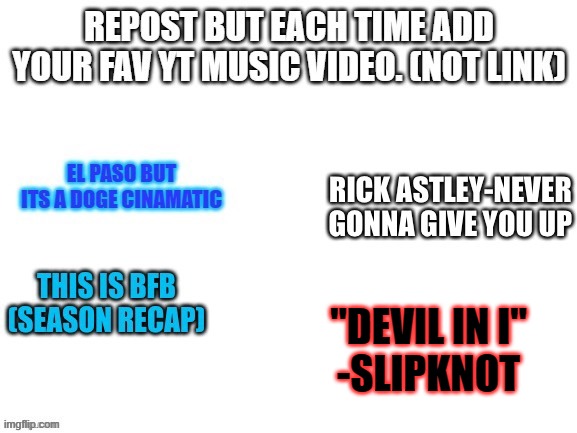 metal | "DEVIL IN I"
-SLIPKNOT | made w/ Imgflip meme maker