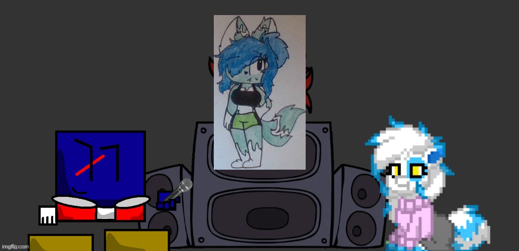 Cuber vs Clear (Diamond was bored so she sat on this speakers) | image tagged in friday night funkin battle | made w/ Imgflip meme maker