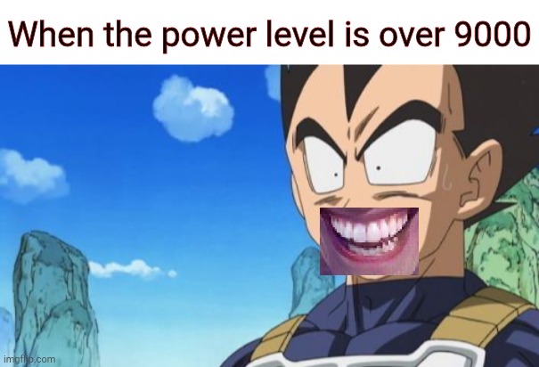 Image title | When the power level is over 9000 | image tagged in when the imposter is sus,over 9000 | made w/ Imgflip meme maker