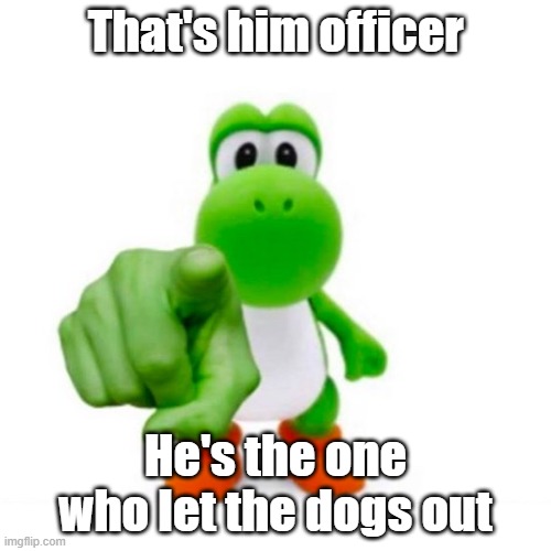 who? aw fu- | That's him officer; He's the one who let the dogs out | image tagged in fun | made w/ Imgflip meme maker