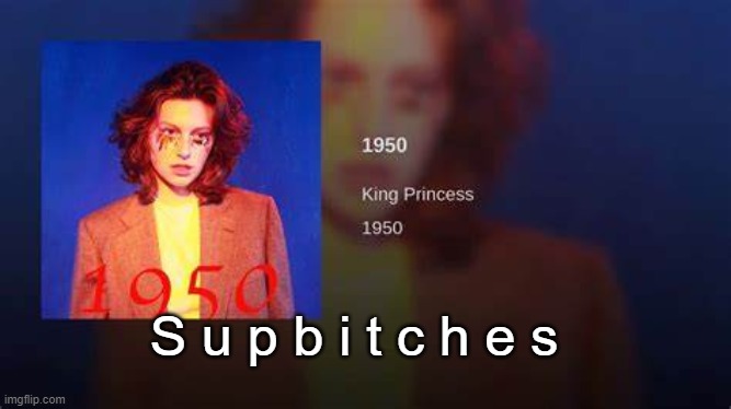 King Princess album cover | S u p b i t c h e s | image tagged in king princess album cover | made w/ Imgflip meme maker