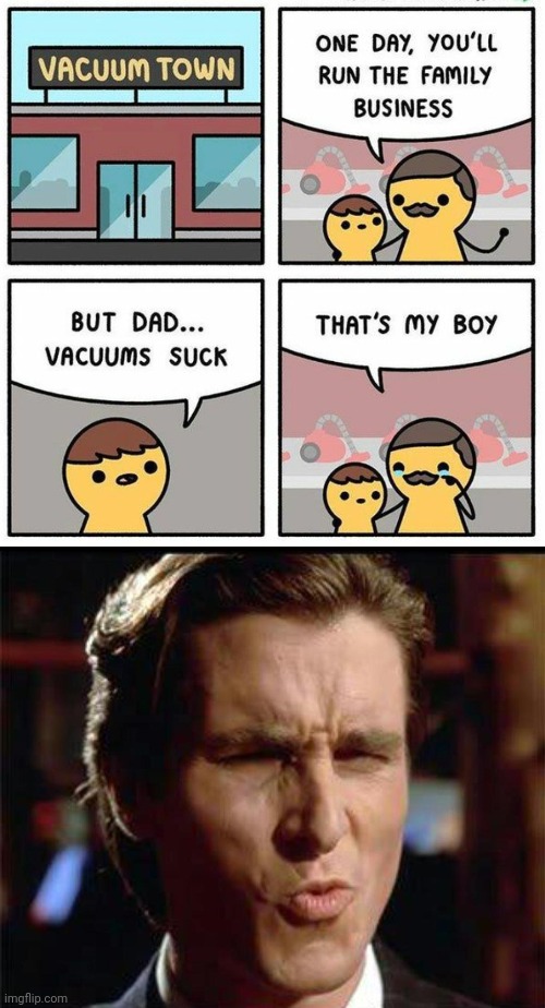 Oof size | image tagged in christian bale ooh,comics/cartoons,funny,vacuum cleaner,sucks,oof size large | made w/ Imgflip meme maker