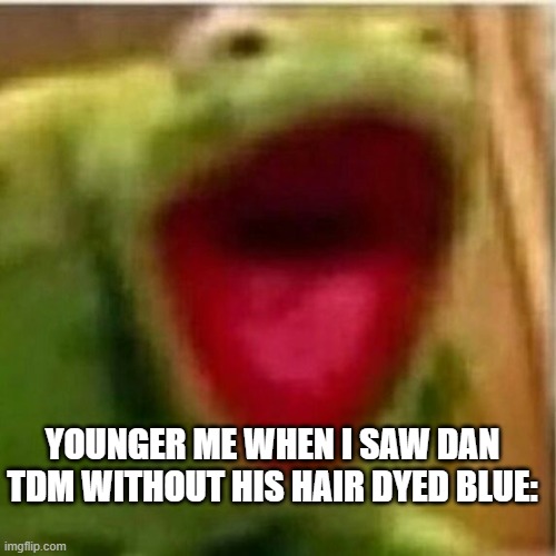 NGL this is true | YOUNGER ME WHEN I SAW DAN TDM WITHOUT HIS HAIR DYED BLUE: | image tagged in ahhhhhhhhhhhhh | made w/ Imgflip meme maker